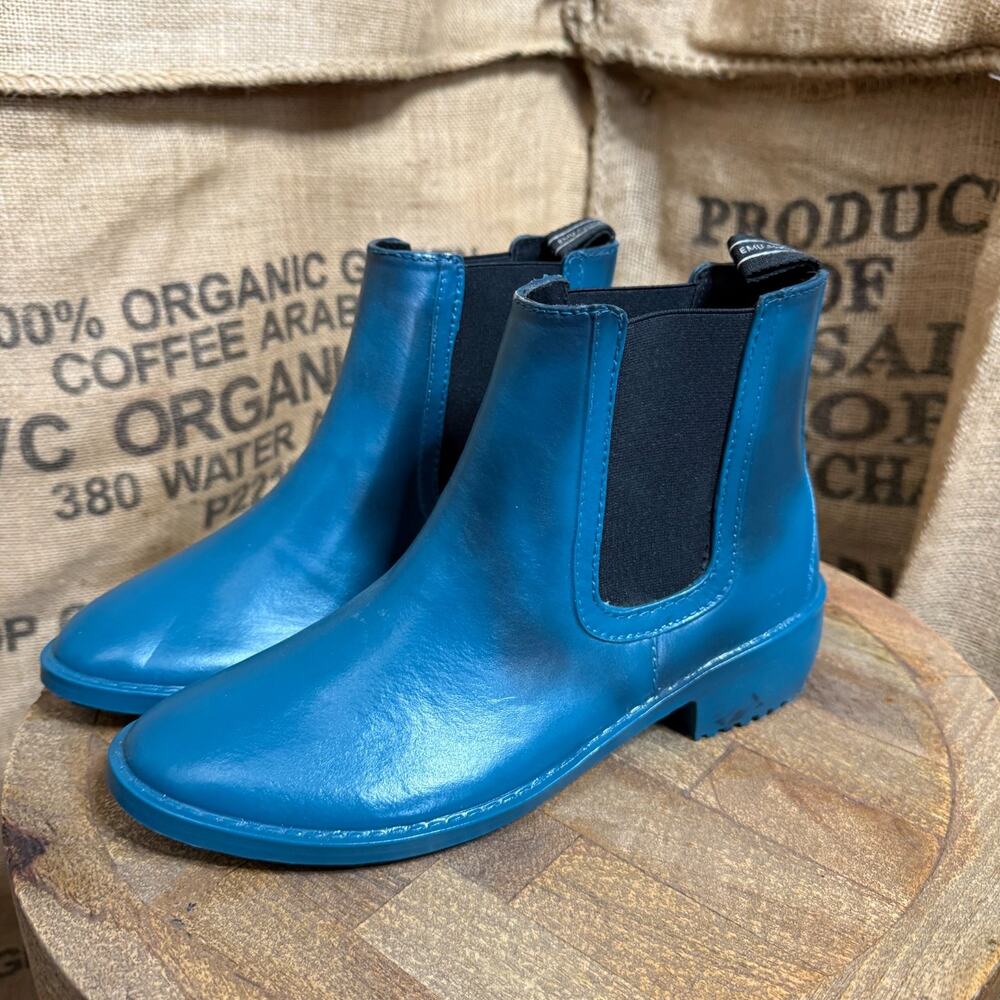 Emu Teal Blue Leather Chelsea Ankle Boots